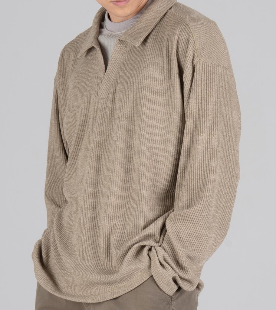 Beoteunseoul Layered Open Collar Knit (Beige)