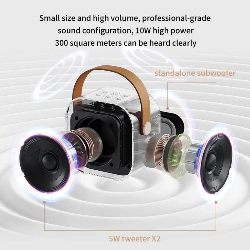 Original K12 Home Wireless Speaker Karaoke Machine Family Singing Portable With 2 Microphones Colorful Lights Voice Box Kid Gifts