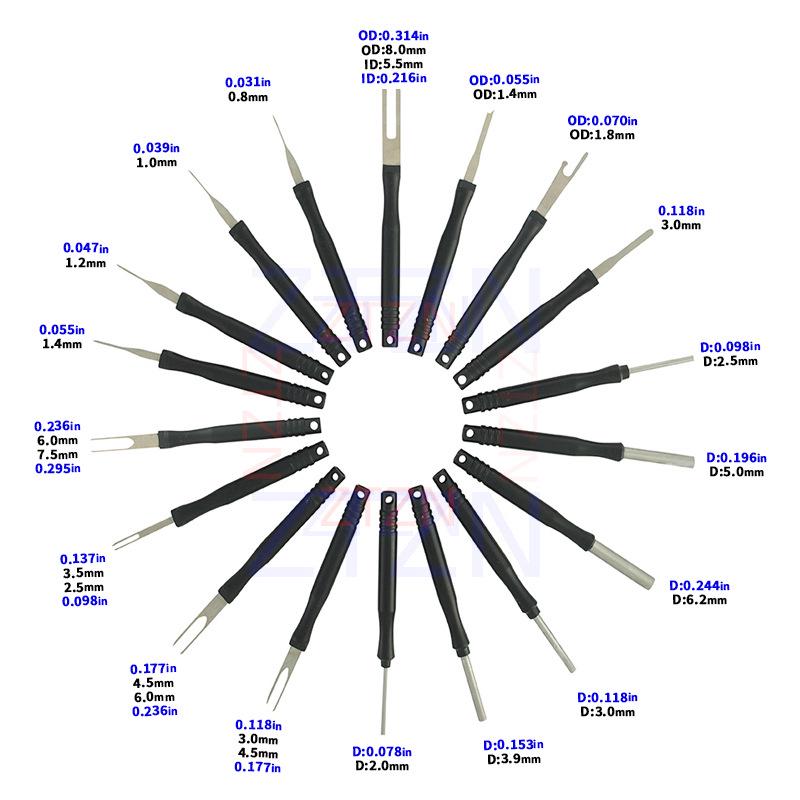 Herramienta Extractor de Pines para Conector de Aviación y Terminal de Cable de Coche