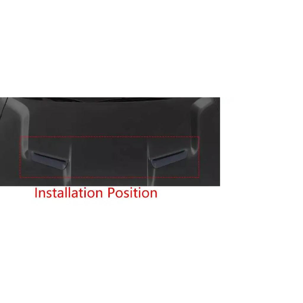 Hood Scoop Air Vent Outlet Insert Cover Trim Black Carbon Fiber Style Fit for Dodge Challenger 2015 2016 2017 2018-2022 Plastic