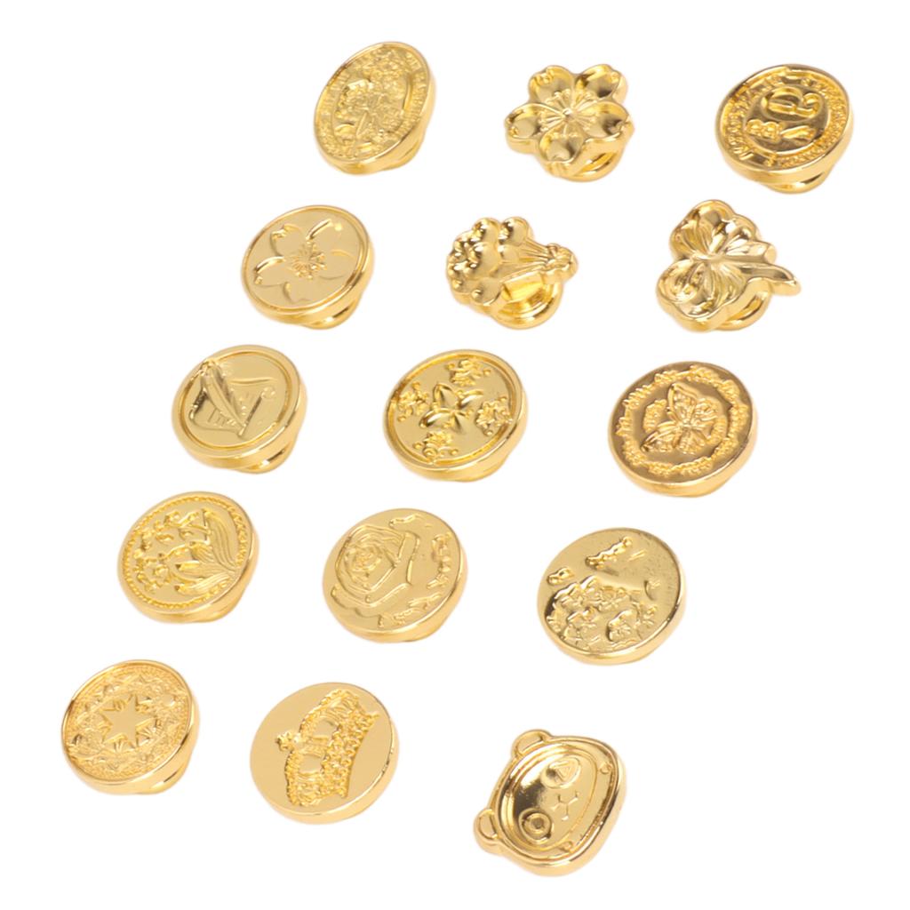 15-teiliges Wachs-Siegelstempel-Set, kreative, speziell geformte Siegelwachs-Stempelköpfe für Karten und Umschläge