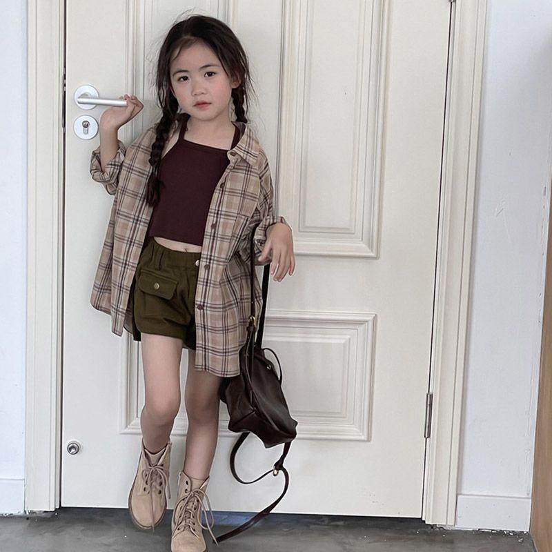 Stylish Cotton Summer Outfit Set For Girls Featuring Trendy Sleeveless Tank Top And Chic Overalls