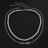 New Fashion Imitation Pearl Men's Simplicity Temperament Metal Chain Retro Hip Hop