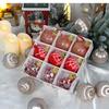Hand-Painted Christmas Ball Ornament Set – Decorative Thread Balls for Holiday Decor