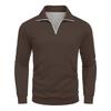 Men's Casual Long-Sleeved Collared Quarter-Zip Sweatshirt