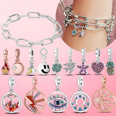 ME Strahlen des Lebens Medaillon Armband Silberfarbe Original Me Charms ME Kettenglied Armband Silber Original Armband Schmuck
