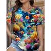 Sea Turtle Animal 3D Print Women's Short Sleeve O-Neck T Shirt Fashion Casual  Harajuku Y2k