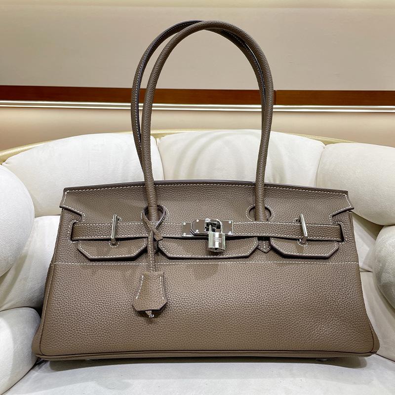 

Новая сумка Premium Bar Platinum, горизонтальная, из натуральной кожи Togo, из коровьей кожи, сумка для рук, подмышечная сумка, женская сумка из натуральной кожи 40x18x20cm