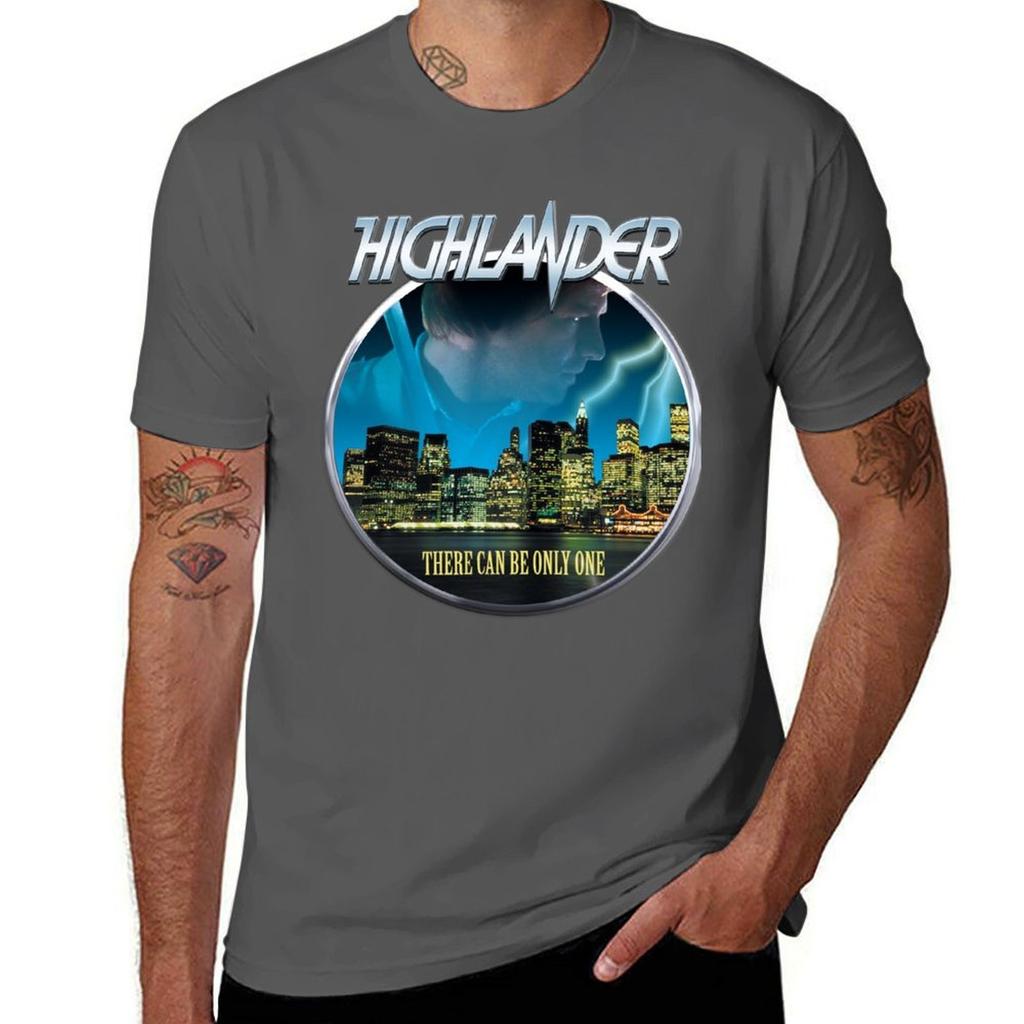 Highlander T-Shirt, Baumwoll-T-Shirt, hochwertiges schwarzes Baumwoll-T-Shirt, schlicht, für Herren, Paket-T-Shirt, Herren-Baumwoll-T-Shirt