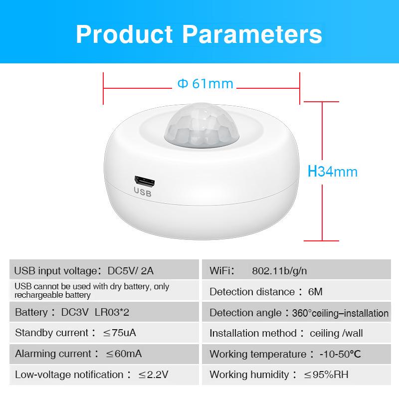 Tuya WiFi PIR Human Infrared Sensor