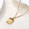 Simple Warped Edge English Confession Square Brand Pendant Necklace Women Do Not Fade Versatile Collarbone Chain Quality