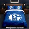 Set Biancheria da Letto Design Schalke 04 1 Copripiumino + 2 Federe Morbido Traspirante Biancheria da Letto per la Casa