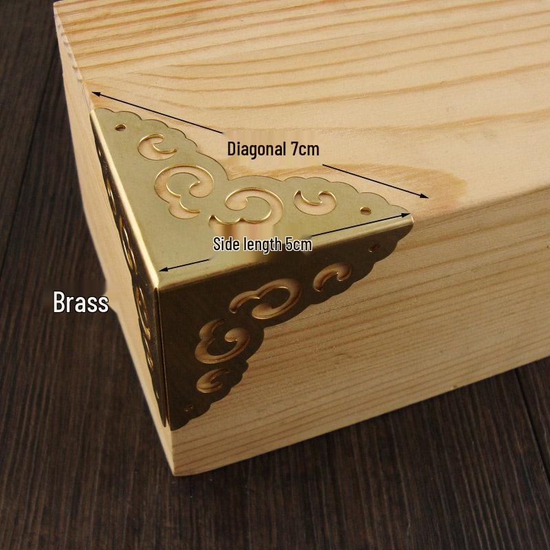 5cm Antique Chinese Brass Corner Protectors for Furniture and Jewelry Box