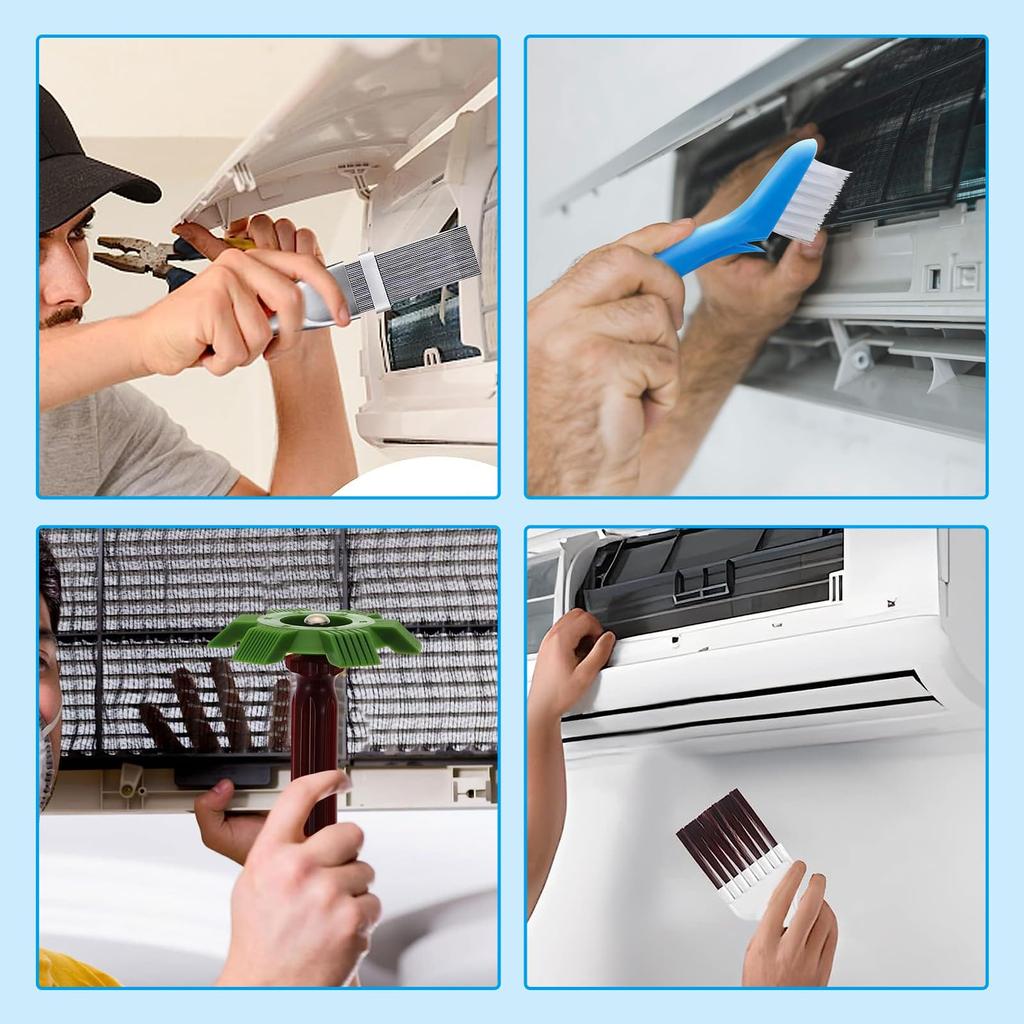 Nalaina Air Conditioner Fin Cleaning Set of Condenser Fin Cleaning Tool for Air Popular for Home and Commercial Use Brush, 4, Cleaner, Conditioners,
