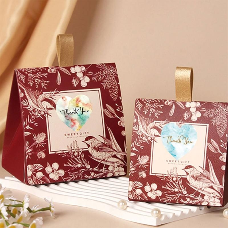 500 Stück Dankesetiketten zum Versiegeln von Umschlägen, Süßigkeitentüten, Hochzeitsverpackungen, 1 Zoll Herz Siegelaufkleber, Dankesaufkleberetikett