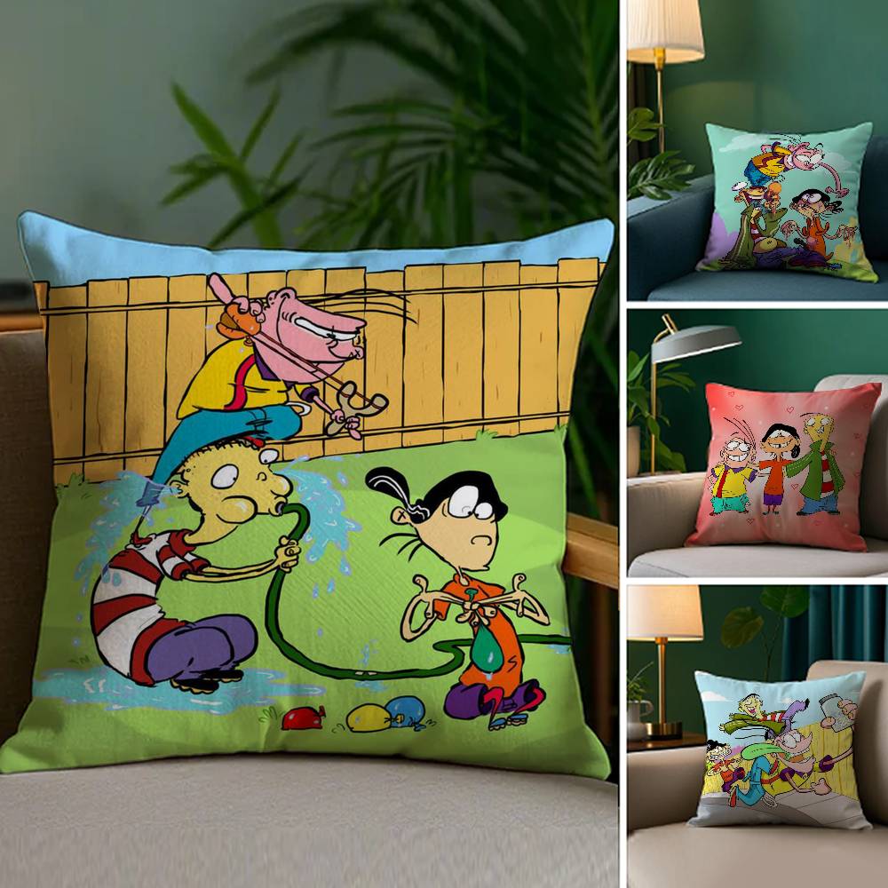Cartoon EEd Edd N Eddy Kissenbezug Plüschstoff Weich Zweiseitiger Druck Sofakissenbezug Dekokissenbezüge