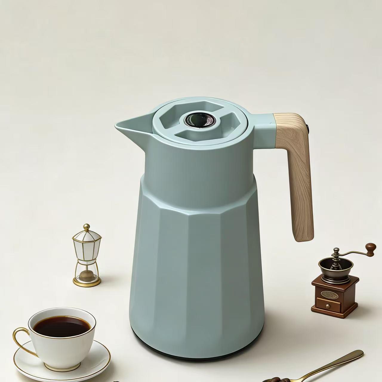 

Smart Large-Capacity Press-Type Glass Liner Thermos Flask Kettle for Home Use Press-type - 950ml світло-зелений колір