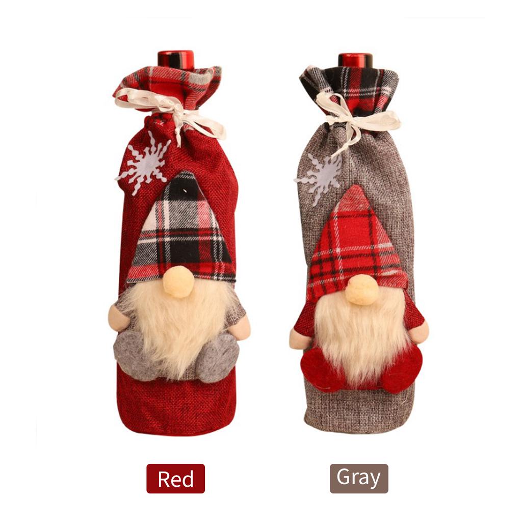Vánoční obal na láhev vína Santa Claus vzor Držáky na láhev šampaňského Potah na stůl dekorace dárek