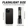 High Power LED Flashlight USB Rechargeable Light Telescopic Zoom Camping Torch with COB Side Light Multifunction Outdoor Lantern