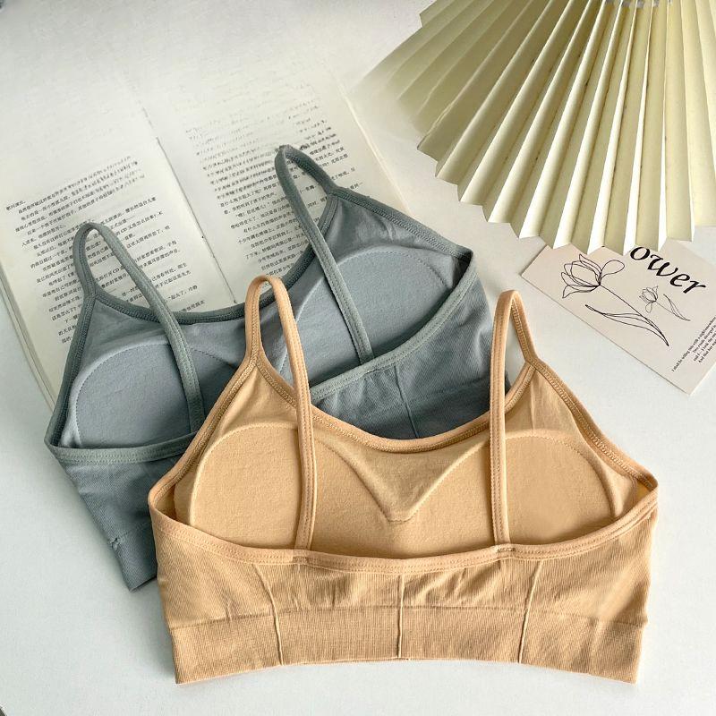 Women's Wire-Free Push-Up Sports Camisole Cami-Style One-Piece Bra Underwear