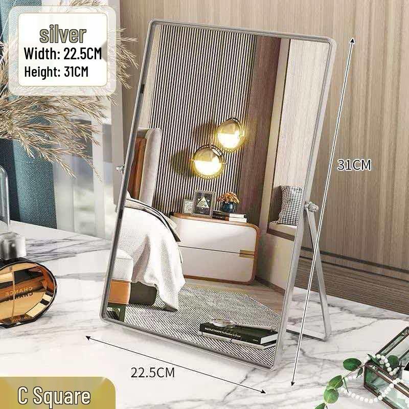 Elegant Rotating Makeup Mirror - Retro Style for Bedroom or Dormitory Dressing Table
