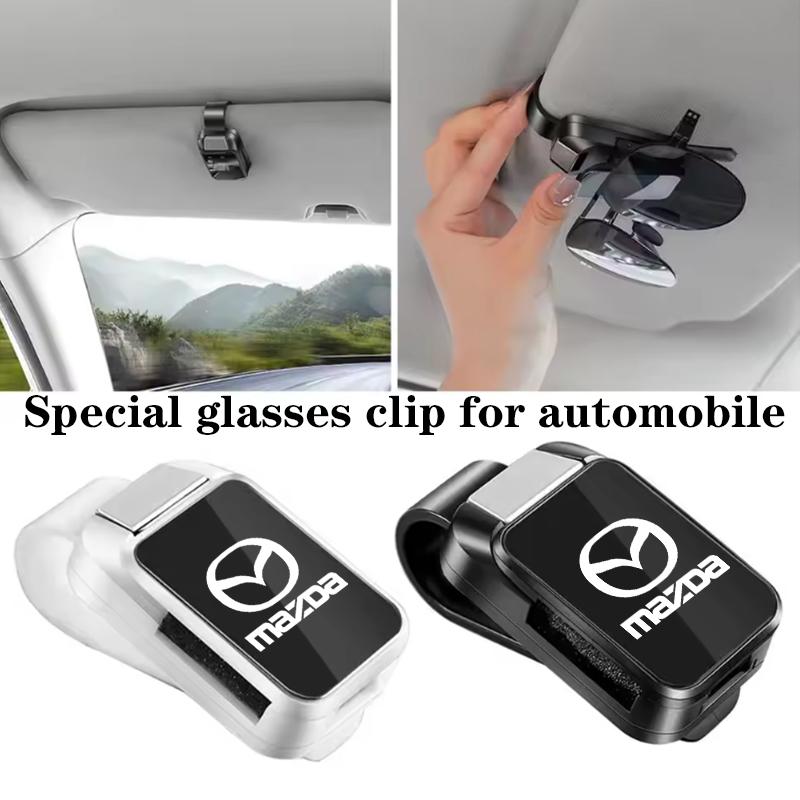 Porte-lunettes de soleil pour pare-soleil de voiture Clip de rangement multifonction pour pare-soleil de véhicule pour Mazda M3 M6 MP Skyactiv Axela Atenza Biante BT-50 CX-30