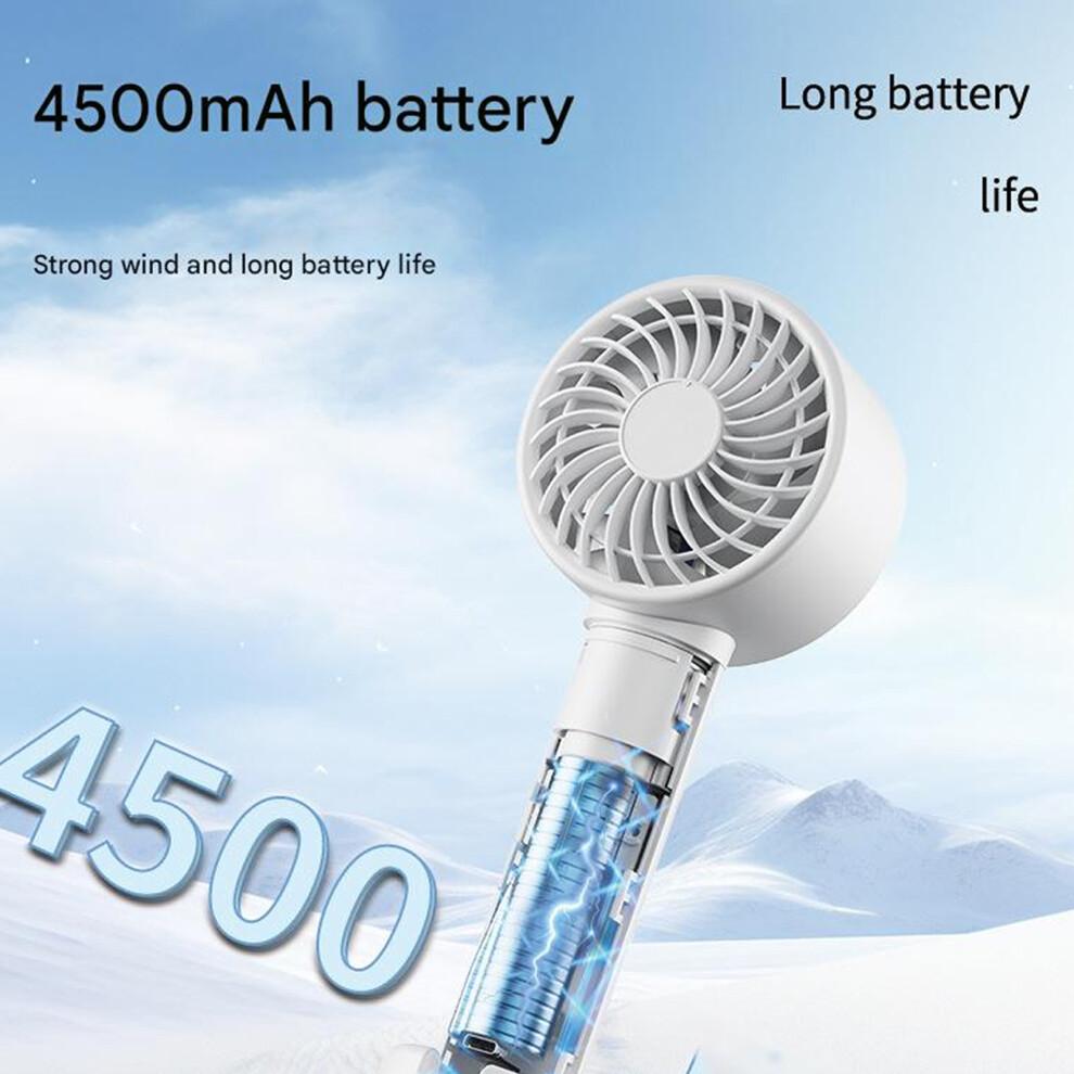 USB Rechargeable Mini Fan Portable Handheld Fan with 100-White