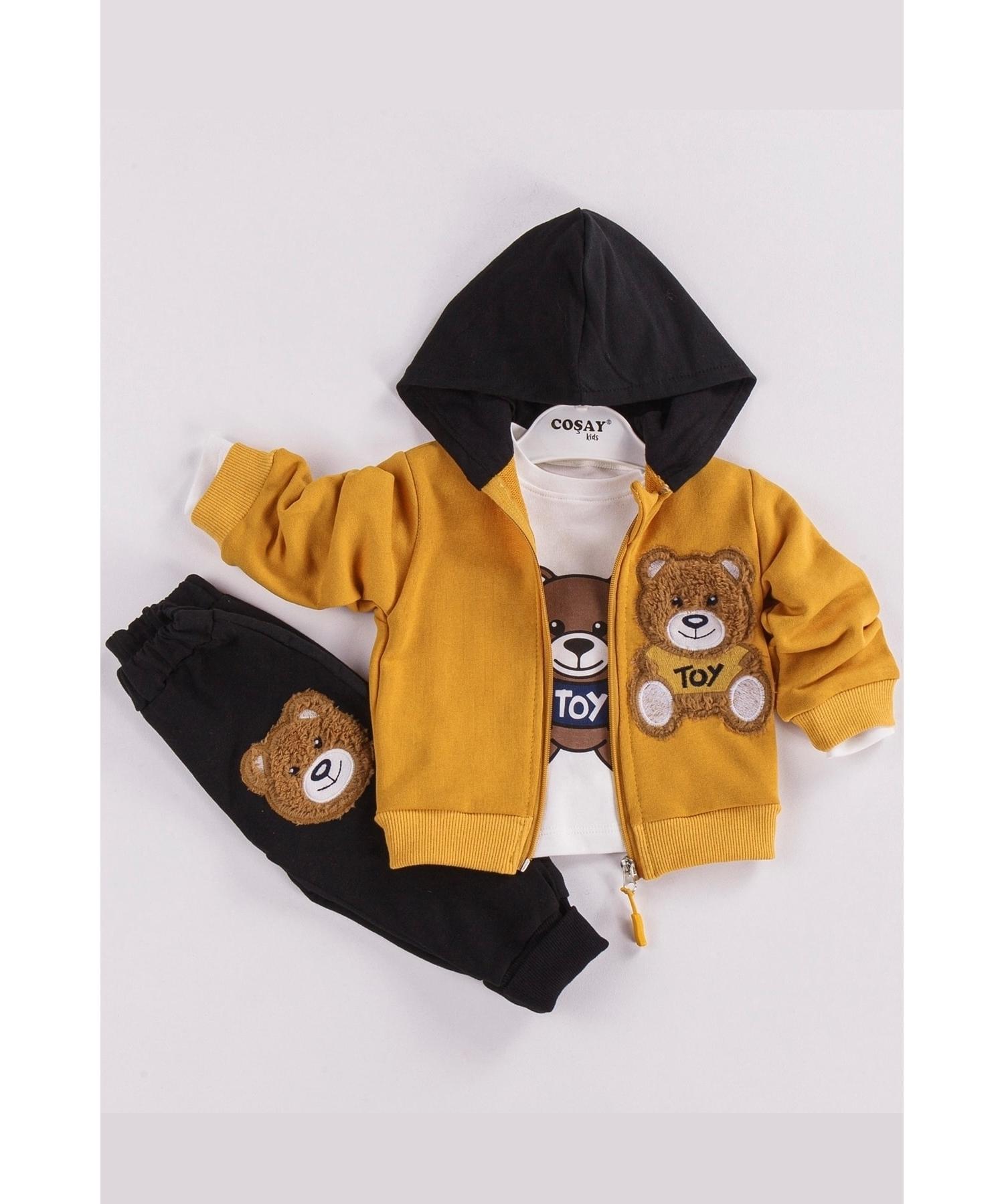 

Кардиган с вышивкой Медвежонок из 3-х частей для мальчика