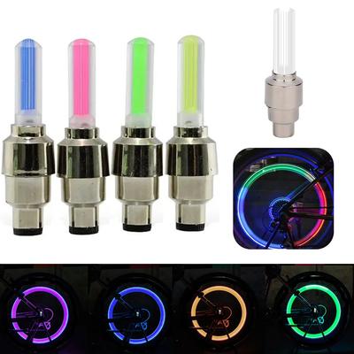 2/4Pcs Neon Motorcycle Tire Lights Bike LED Light Tire Valve Cap Flashlight Wheel Spoke Lightweight Car Motorcycle Accessories