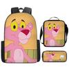 Pantera Rosa Pantera Rosa Pantera Rosa Cartone Animato Zaino Zaino Astuccio Set da Tre Pezzi