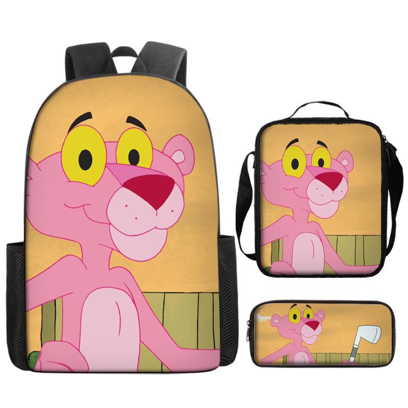 Pantera Rosa Pantera Rosa Pantera Rosa Cartone Animato Zaino Zaino Astuccio Set da Tre Pezzi
