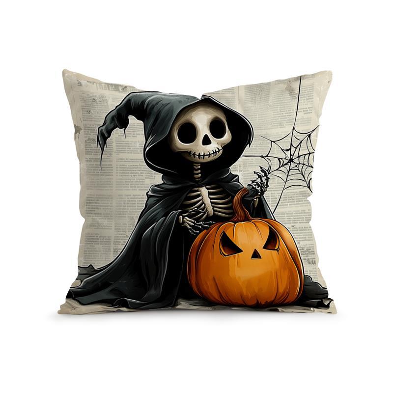 

Home Decor Halloween Themed Spooky Cushion Covers Pattern Cushion Cover Suitable for Sofa Bedroom Car Pillow Cover 16x16Inch