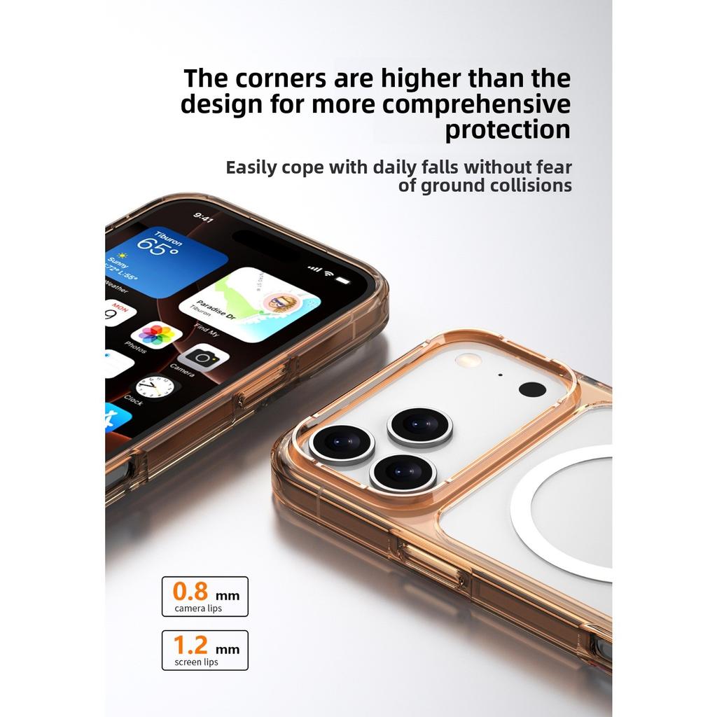 Applicable To Apple 17promax Mobile Phone Case, New Transparent Iphone15pro Magnetic Protective Case 16e Anti-drop Case