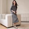 Elegant Wool Knit Cardigan and Skirt Set for Women - Loose Two-Piece Ensemble