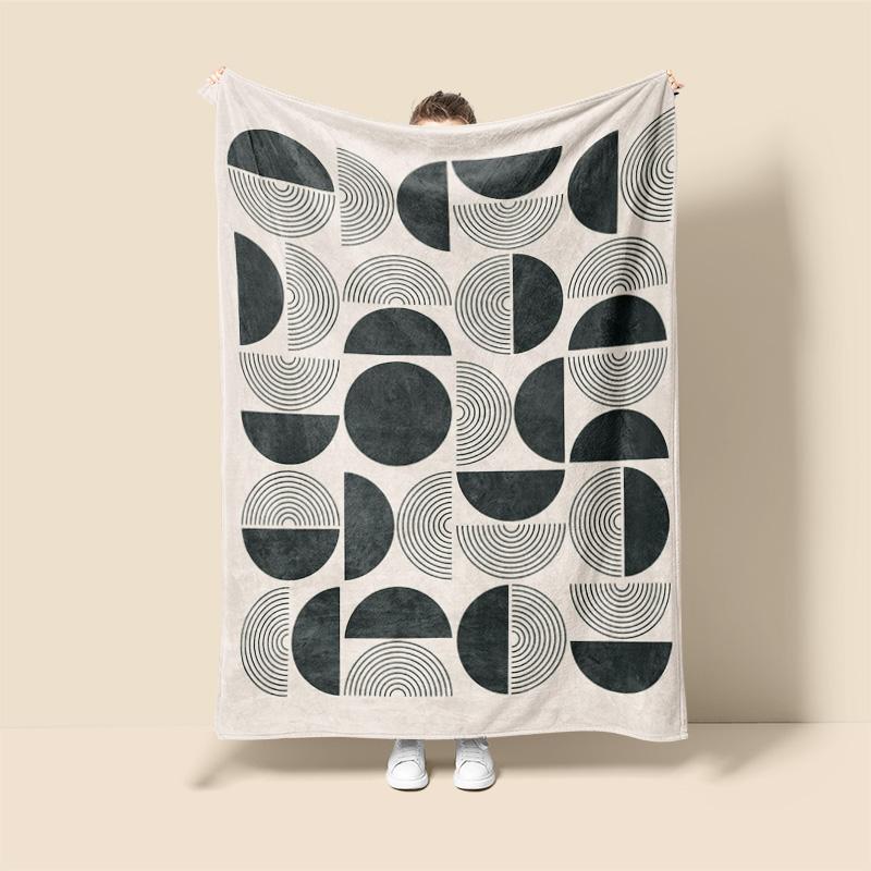 Couverture Couleur Morandi Design Graffiti Botanique Abstrait Minimaliste Scandinave Couverture de Canapé Café Maison Double Usage