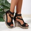 2025 New Women's Thick Platform Wedge Sandals Summer Comfortable Elevating Casual Shoes Plus Size Breathable Hot Sale