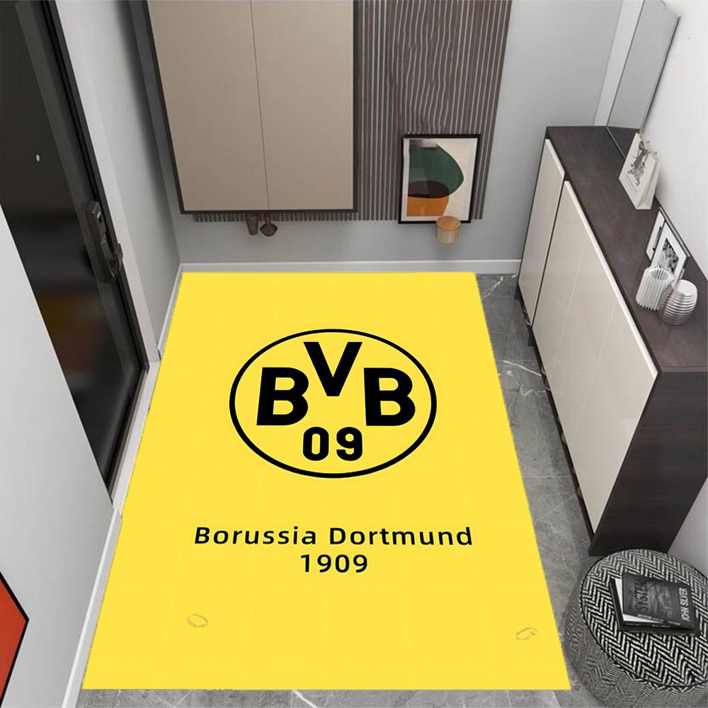 Χαλάκια Αντιολισθητικά με Θέμα Splatter Art - Λογότυπο Bvb 09 - Διακόσμηση Σπιτιού από Πολυεστέρα, Κατάλληλα για Υπνοδωμάτια, Σαλόνια, Εισόδους, Στούντιο και Διακοσμήσεις