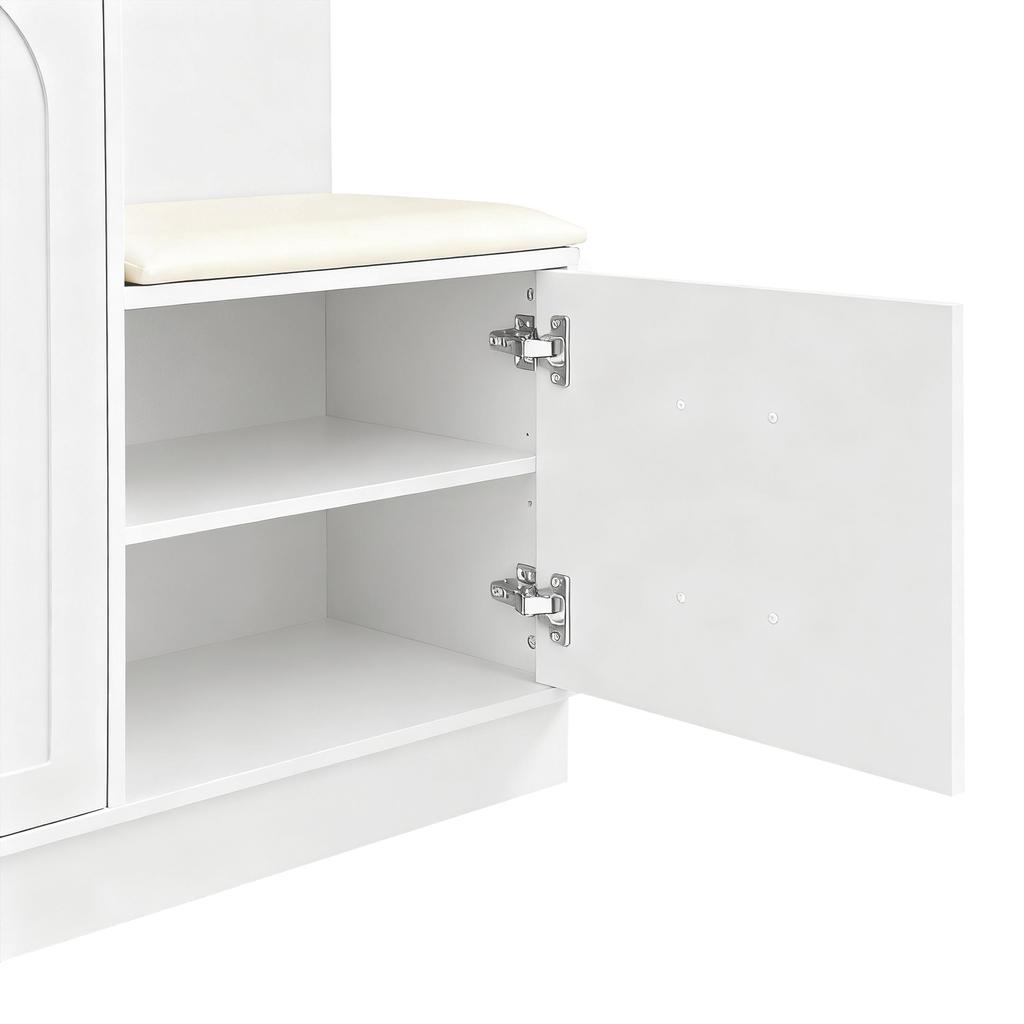 Modern, Compact Wardrobe, Wardrobe Cabinet and Shoe Cabinet Combination, Entrance Cabinet, Multifunctional Storage Shelf with Mirror