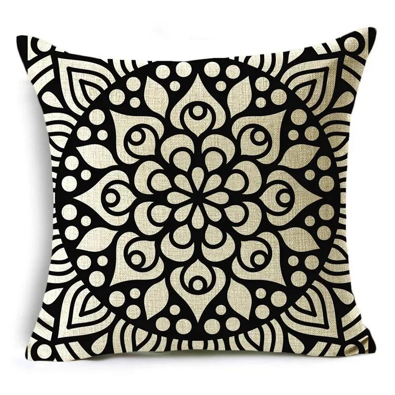 Mandela Style Retro Ethnic Style Pillowcase Sofa Living Room Decoration Cushion Cover 40*40cm/45*45cm/50*50cm