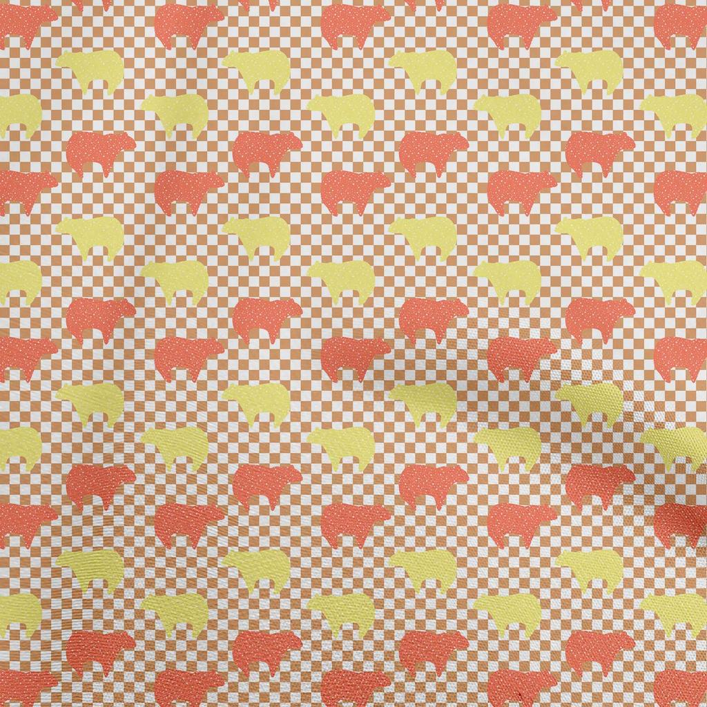 oneOone Cotton Flex Blue Fabric Bear With Docklands Dress Material Fabric Print Fabric By The Yard 40 Inch