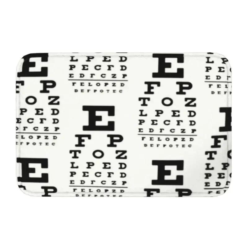 Funny Glasses with Eye Test Chart Doormat Non-Slip Entrance Door Floor Mat Optician Optometrist Living Room Carpet Rug