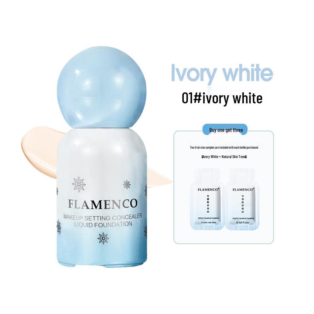 FLAMENCO Long-lasting Lightweight Foundation: Natural Brightening, Smudge-Free for Oily Skin