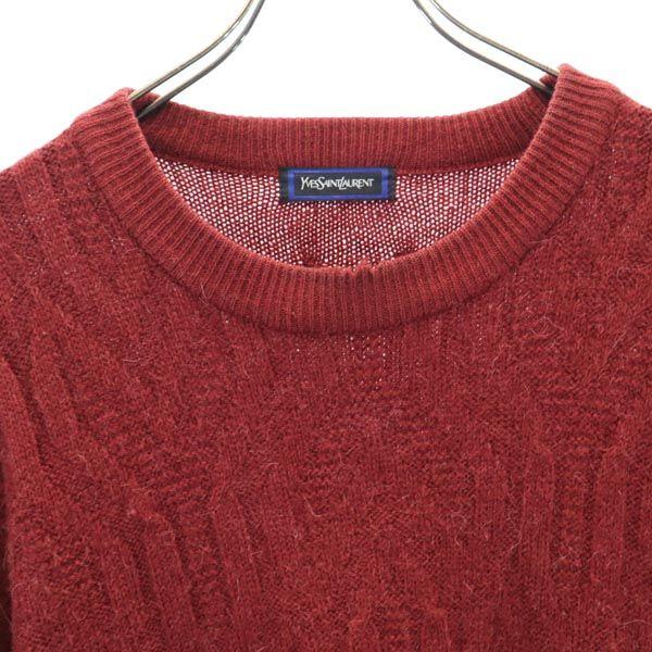Yves Saint Laurent Wool Blend Long Sleeve Knit L Reddish Sweater Men's Used