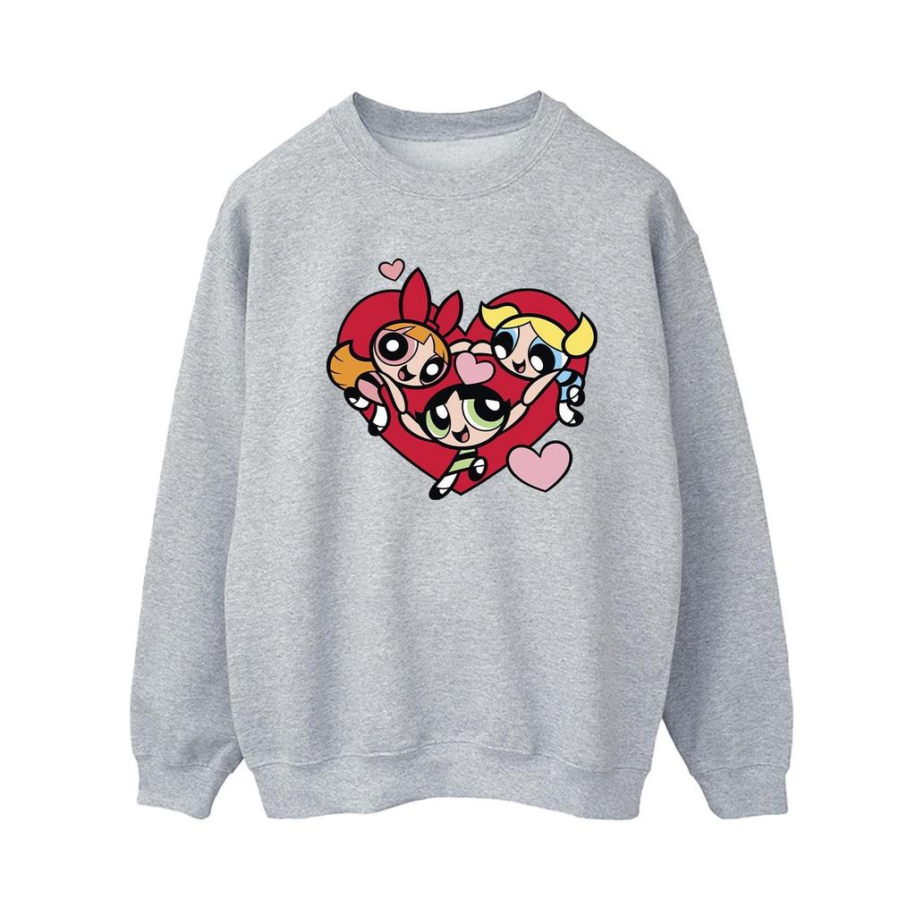 The Powerpuff Girls Womens/Ladies Holding Hands Heart Sweatshirt