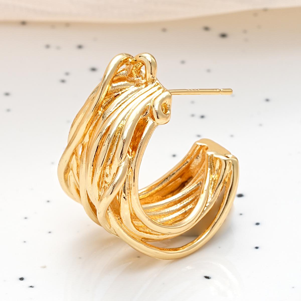 

IF ME преувеличенные широкие серьги-клипсы для женщин простые золотые медные металлические серьги повседневная одежда отпуск ювелирные изделия подарок