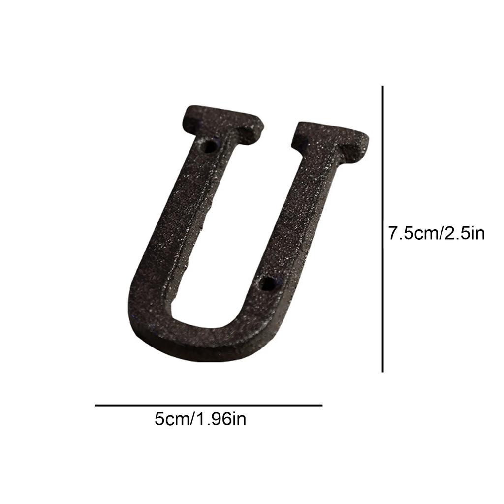 0 to 9, A to Z Metal Letters Numbers Cast Iron Decoration House Sign Doorplate DIY Cafe Wall House Door Address Alphabet Number