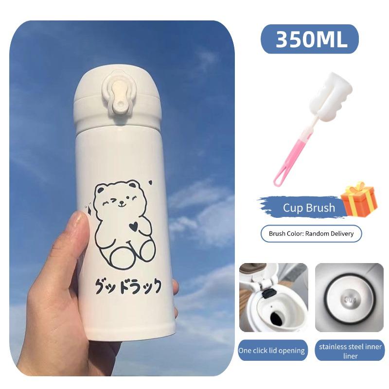 350ML Stainless Steel Thermo Bottle Coffee Cup Water Bottles for Children's Little Bear Insulation Cup Hot and Cold Water Bottle