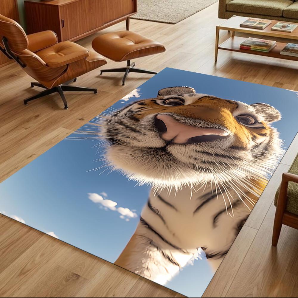 Wild Tiger In Jungle Non-Slip Home Carpet Design for Office Decor Living Room Bedroom Gift