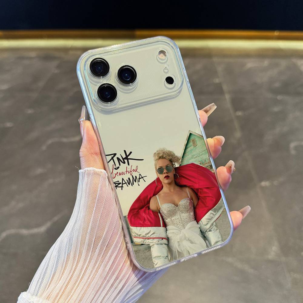 

P-P!nk Pink Alecia Beth Phone Case For iPhone 17,16,15,14,13,12,11 Pro,Max,Plus,X,XS,XR,SE4,E Mini Transparent Soft Cover iPhone17promax