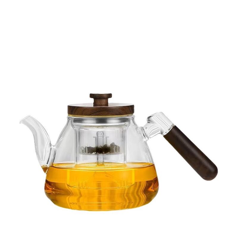 Tilrona Borosilicate Glass Teapot with Walnut Handle